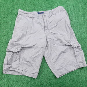 POLO RALPH LAUREN GREY FLAT FRONT CARGO SHORTS WOMENS SIZE 20 (30X11)
